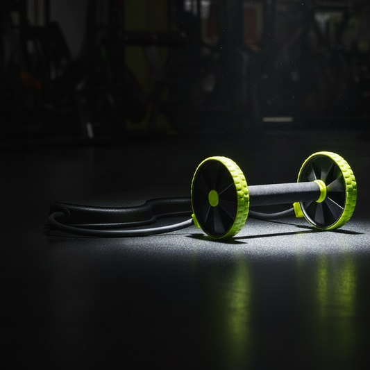 Revoflex Xtreme Ab & Full Body Trainer | Dual-Wheel Ab Roller with Resistance Bands for Core Strength, Home Gym Workouts