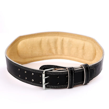 Padded Genuine Leather Lifting Belt: 4mm Belt for Weight Training and Powerlifting - Maximum Support