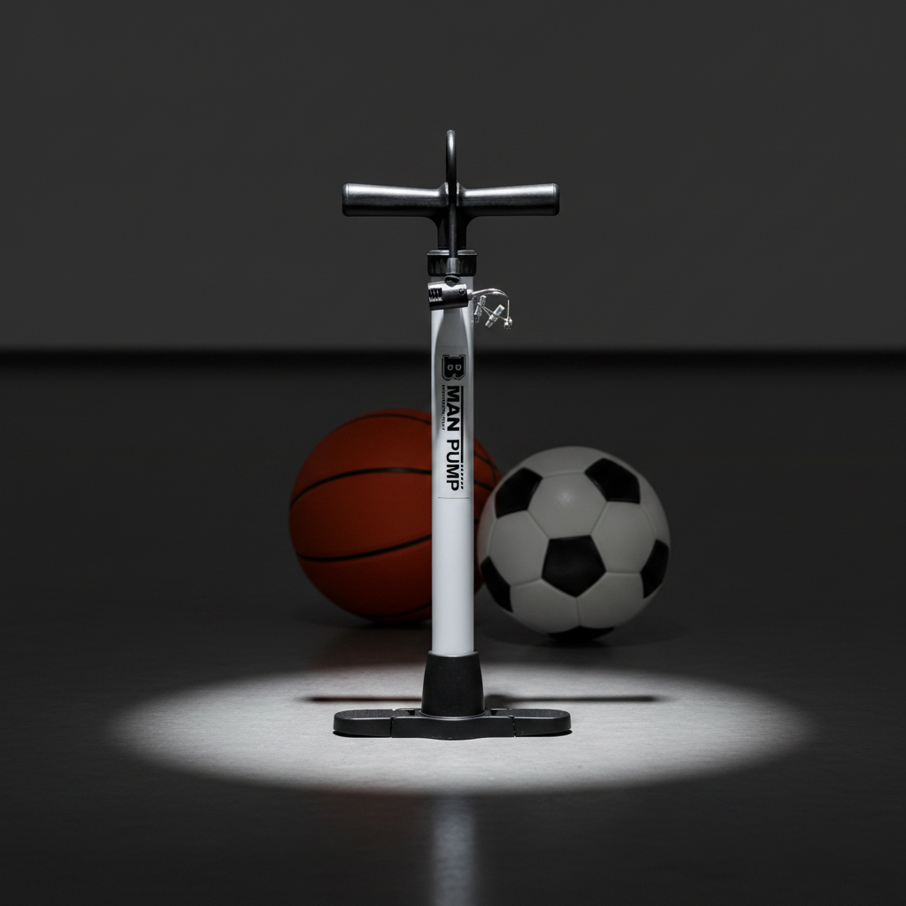 Athlete Home Man Pump Professional Floor Pump: Heavy-Duty Hand Pump for Sports Balls, Bicycles, and Inflatables - with Multi-Valve Adapters for All Gear