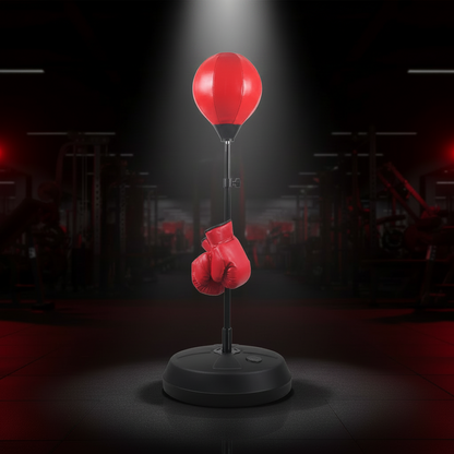 Kids Adjustable Freestanding Punching Bag Set with Gloves – Fun Boxing Speed Ball for Children's Exercise, Coordination, and Stress Relief