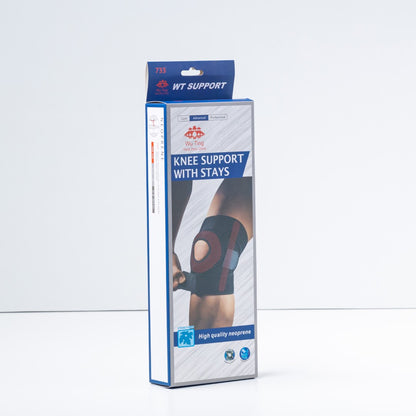 Athlete Home Professional Hinged Knee Support Brace | Neoprene Knee Sleeve with Metal Stays for Ligament Protection, Pain Relief, Joint Stability, Meniscus Tear Recovery & Gym Workouts  Elastic Open knee Support 0733