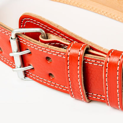 حزام رفع الأثقال مبطن من الجلد الطبيعي: حزام دعم متين للرجال والنساء - مثالي لكمال الأجسام