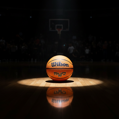 Wilson MVP All-Surface Basketball - Durable Outdoor Rubber Cover Ball for Streetball, Training, and Court Play (Official Size)