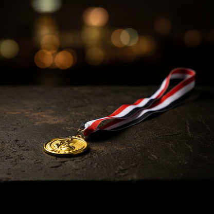 ميدالية البطل الذهبية من Athlete Home لرفع الأثقال وكمال الأجسام | جائزة مسابقات مميزة بشريط بألوان مصر | مثالية للبطولات والفعاليات وتحديات اللياقة البدنية