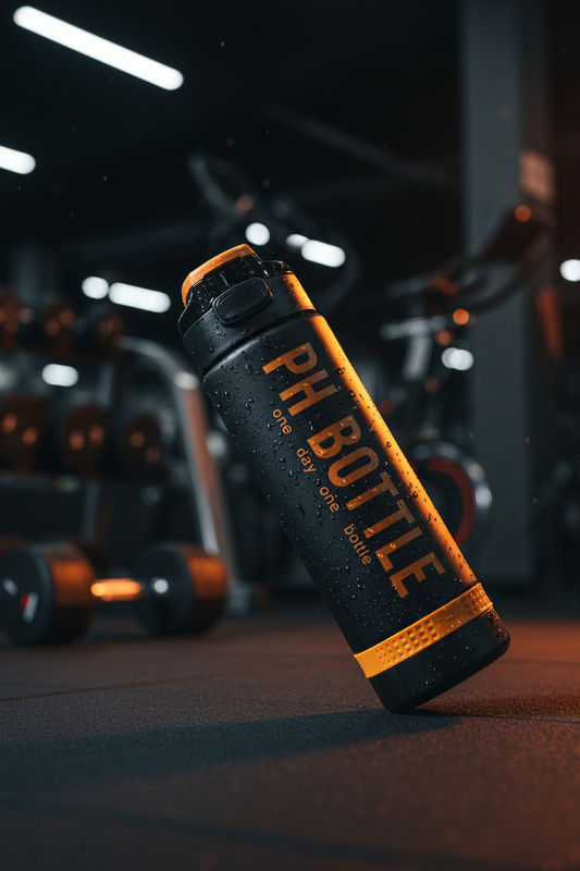 زجاجة مياه رياضية PH BOTTLE من أثليت هوم – مطرة مياه جيم غير لامعة مانعة للتسرب ومقاومة للصدمات سعة كبيرة للجري، كتل الأثقال، الكروس فيت والتمارين المنزلية  1 لتر