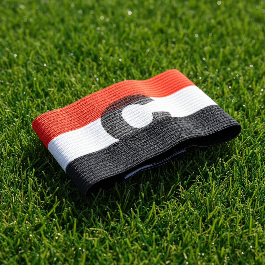 Athlete Home Professional Captain's Armband: Secure-Fit Elastic Band for Football & Team Sports - Leadership Armband in Egyptian National Colors
