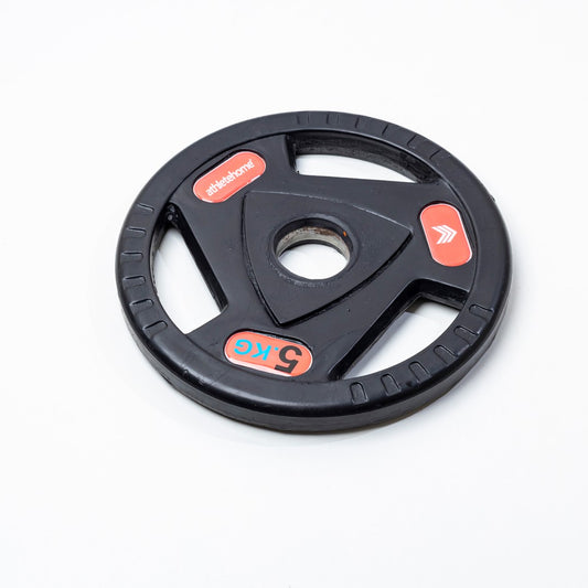 Olympic Weight Plates - Tri-Grip Rubber Coated Weight Plates for Strength Training & Weightlifting