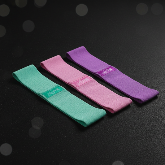 Luting Fabric Resistance Hip Bands (Set of 3) - Non-Slip Booty Bands for Glute Activation, Hip Thrusts & Lower Body Strength Training for Home & Gym