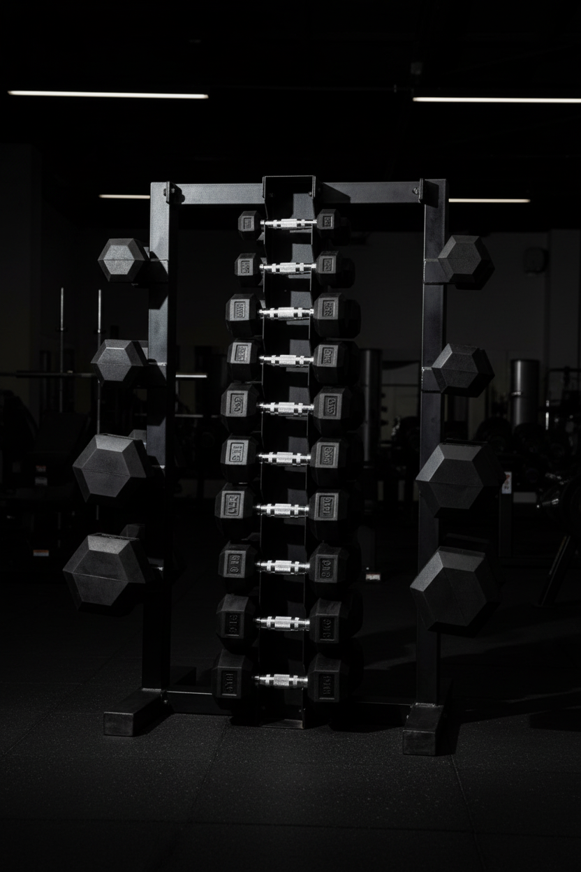 Athlete Home Pro-Grade Dual Barbell & Dumbbell Storage Rack | Heavy-Duty Steel Multi-Function Weight Stand for Home Gym Organization & Commercial Use in Egypt Without Dumbell