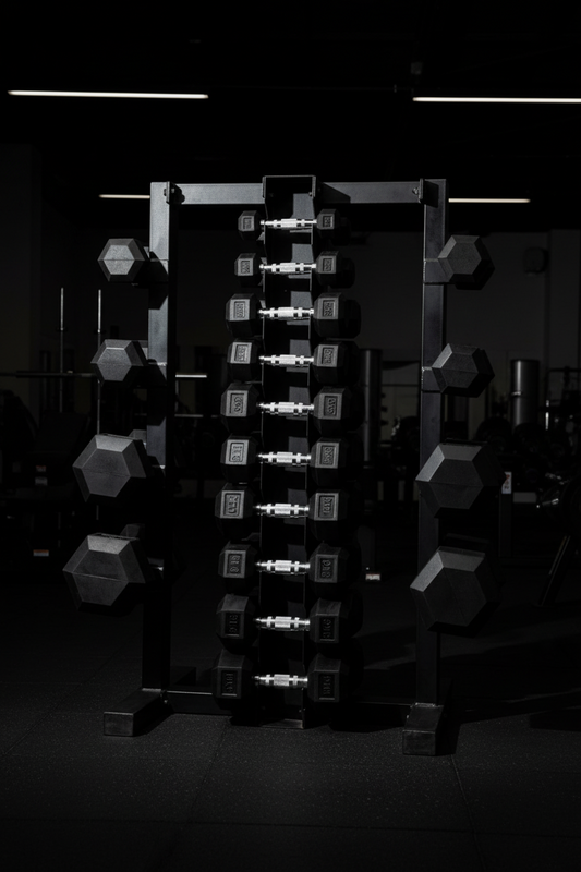 Athlete Home Pro-Grade Dual Barbell & Dumbbell Storage Rack | Heavy-Duty Steel Multi-Function Weight Stand for Home Gym Organization & Commercial Use in Egypt Without Dumbell