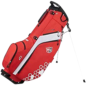 Wilson Staff Golf Bag, Feather Golf Stand Bag, Carry bag, Red/White, Integrated stand