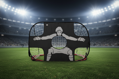 Athlete Home Portable Foldable Football Training Net – Pop-Up Soccer Goal with Built-In Goalkeeper Target Wall for Accuracy, Striking, and Agility Drills Foldable Net-One Colour