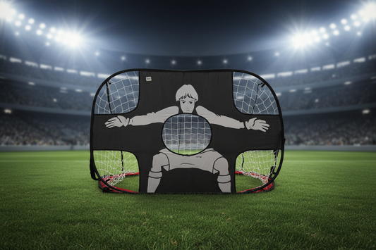 Athlete Home Portable Foldable Football Training Net – Pop-Up Soccer Goal with Built-In Goalkeeper Target Wall for Accuracy, Striking, and Agility Drills Foldable Net-One Colour