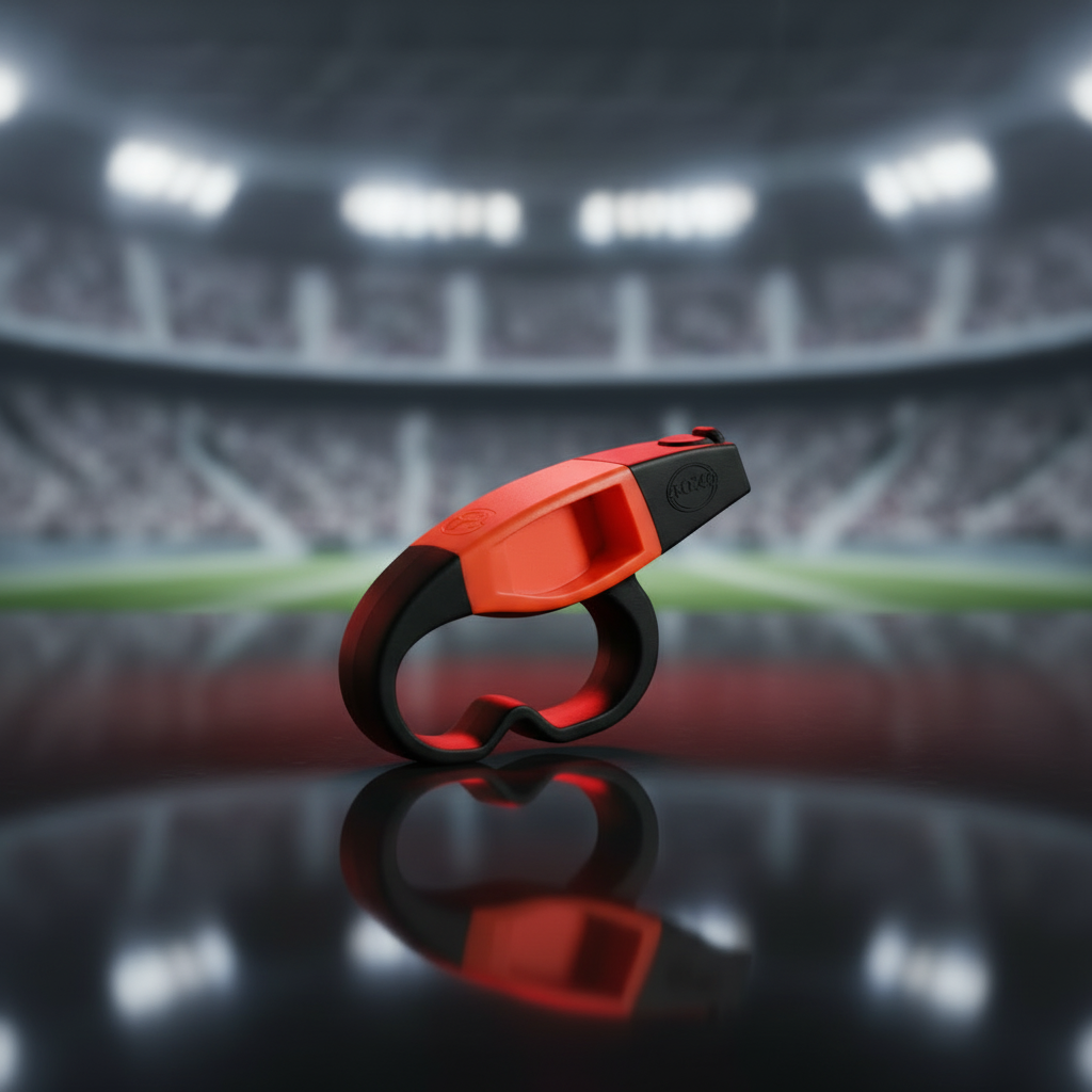 Fox 40 Caul Fingergrip Whistle | Professional 110dB Pealess Safety Whistle for Coaches, Referees, and Trainers | Loud, Reliable, and Hands-Free Control