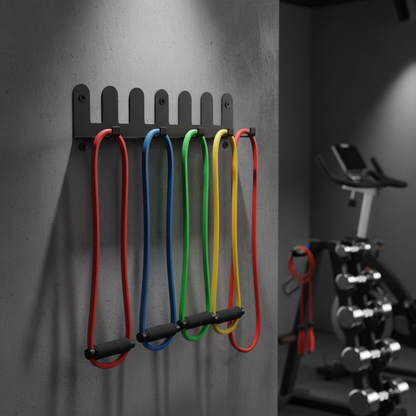 Heavy-Duty Wall-Mounted Barbell Rack | 6-Bar Vertical Holder for Home & Commercial Gym Organization | Space-Saving Steel Storage