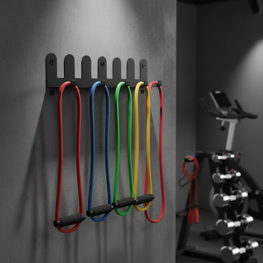 Heavy-Duty Wall-Mounted Barbell Rack | 6-Bar Vertical Holder for Home & Commercial Gym Organization | Space-Saving Steel Storage