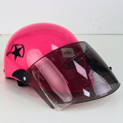 NEQI Star Urban Safety Helmet for Cycling & Skating | Lightweight Adjustable Fit with Protective Visor | Hot Pink