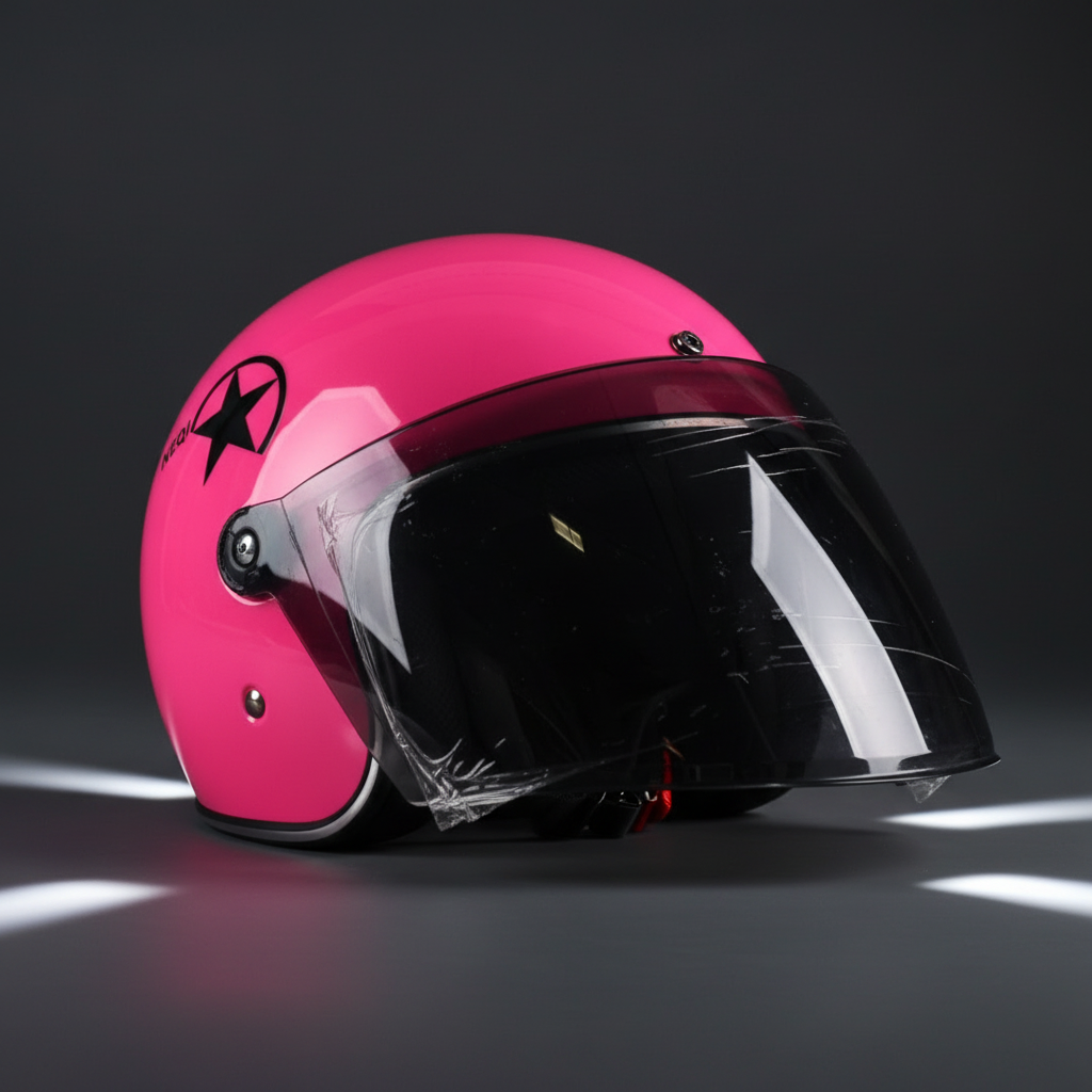 NEQI Star Urban Safety Helmet for Cycling & Skating | Lightweight Adjustable Fit with Protective Visor | Hot Pink
