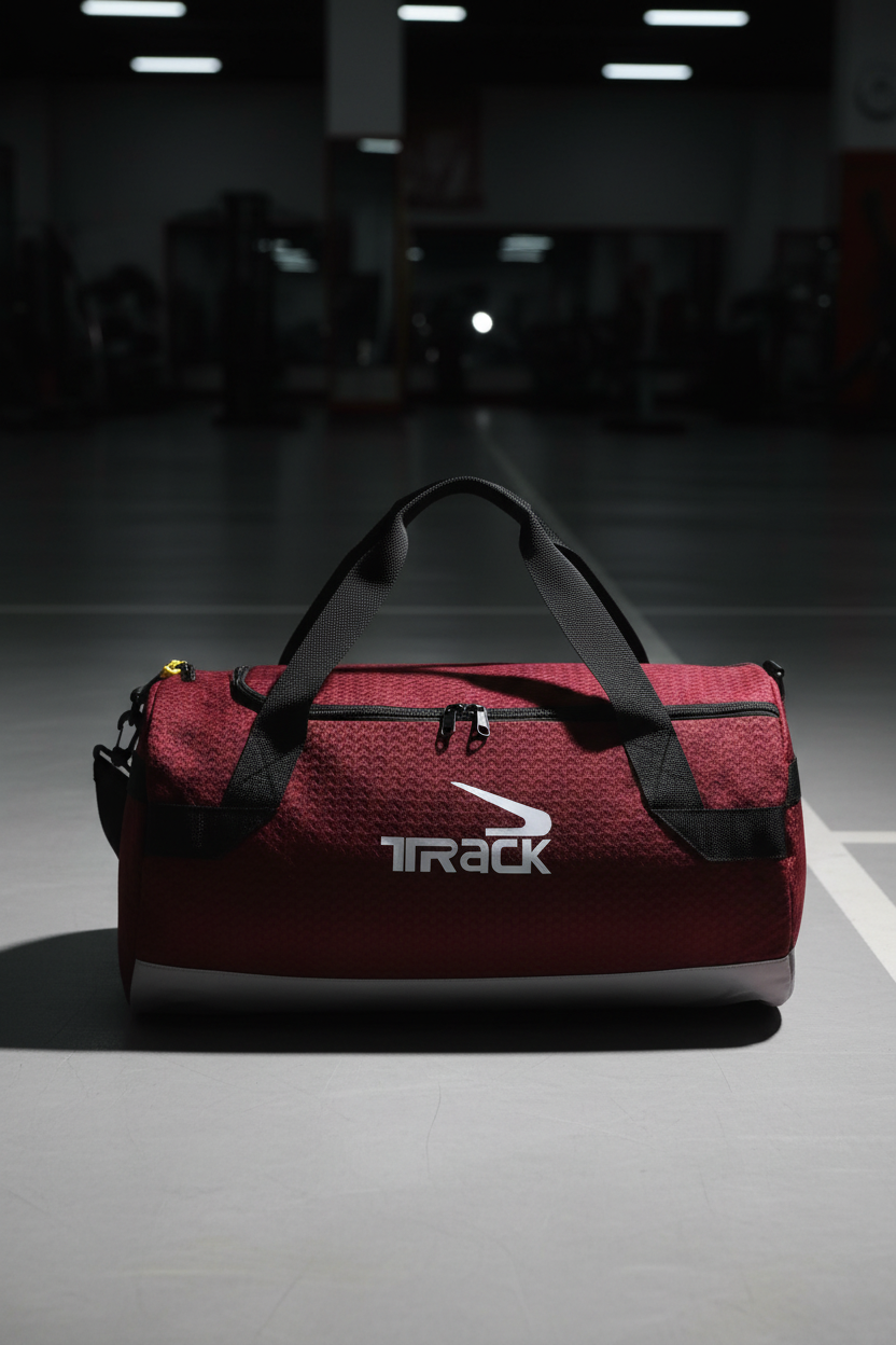 Athlete Home Track Heavy-Duty Sports Duffel Bag – Durable Barrel Gym Bag with Reinforced Straps and Water-Resistant Textured Fabric for Training & Travel