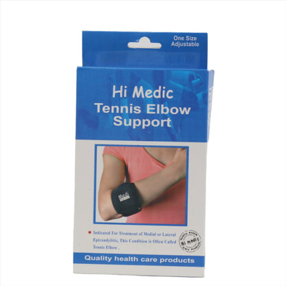 Hi Medic Tennis Elbow Support Strap | Adjustable Brace for Pain Relief from Epicondylitis, Weightlifting & Tendonitis | Forearm Compression for Men & Women