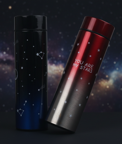 Celestial Performance Insulated Thermos Flask | 500ml Stainless Steel Vacuum Bottle for Hot & Cold Drinks | Leak-Proof Gym Water Bottle & Travel Mug | Starry Night & "You Are My Stars" Designs