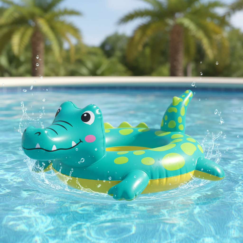 Intex Kids Animal Pool Float | Durable Crocodile Swim Ring for Children | Safe & Fun Water Toy for Family Pool & Beach Days (71cm x 56cm)