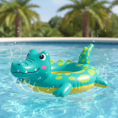 Intex Kids Animal Pool Float | Durable Crocodile Swim Ring for Children | Safe & Fun Water Toy for Family Pool & Beach Days (71cm x 56cm)