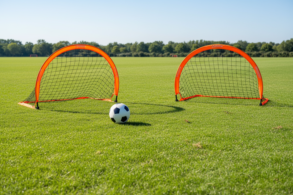 Athlete Home Pro-Pop Soccer Goal Set (2 Pack) | Large Portable Nets for Backyard Training & Agility Drills | Durable Football Goals for Kids & Adults
