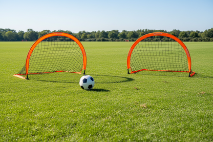 Athlete Home Pro-Pop Soccer Goal Set (2 Pack) | Large Portable Nets for Backyard Training & Agility Drills | Durable Football Goals for Kids & Adults