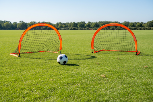 Athlete Home Pro-Pop Soccer Goal Set (2 Pack) | Large Portable Nets for Backyard Training & Agility Drills | Durable Football Goals for Kids & Adults