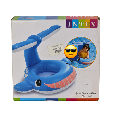 Intex Dolphin Baby Float with Sunshade | Safe Kids Pool Seat with UV Protection | Durable Inflatable Water Toy for Toddlers (99cm x 86cm)