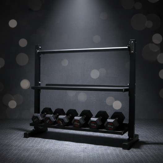 Heavy-Duty 3-Tier Dumbbell Rack - Professional Steel Weight Storage Stand for Hex & Round Dumbbells, Home Gyms & Commercial Use