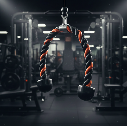 حبل ترابيس وبايسبس سميك احترافي من اتليت هوم – حبل سحب الكابل (Tricep Rope) شديد التحمل لتمارين الجيم والمنزل بأطراف مطاطية آمنة