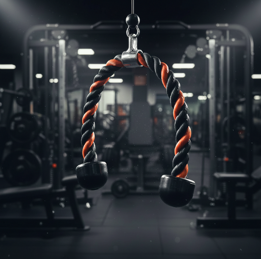 حبل ترابيس وبايسبس سميك احترافي من اتليت هوم – حبل سحب الكابل (Tricep Rope) شديد التحمل لتمارين الجيم والمنزل بأطراف مطاطية آمنة