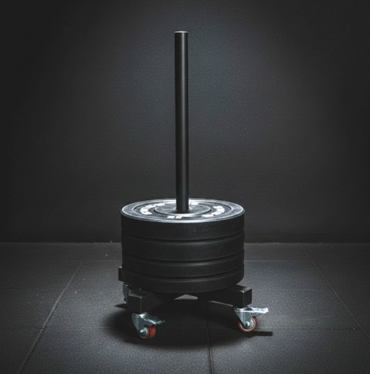 حامل الطارات المتحرك الاحترافي من أثليت هوم | منظم أوزان رأسي شديد التحمل مع عجلات قفل للجيم المنزلي والتجاري