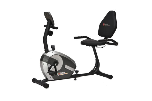 Sunny Health & Fitness Recumbent Exercise Bike for Home Cardio - Comfortable Seated Workout Bike with Adjustable Resistance, LCD Monitor - Supports up to 100kg - Ideal for Low-Impact Exercise, Rehabilitation, and Weight Loss in Egypt