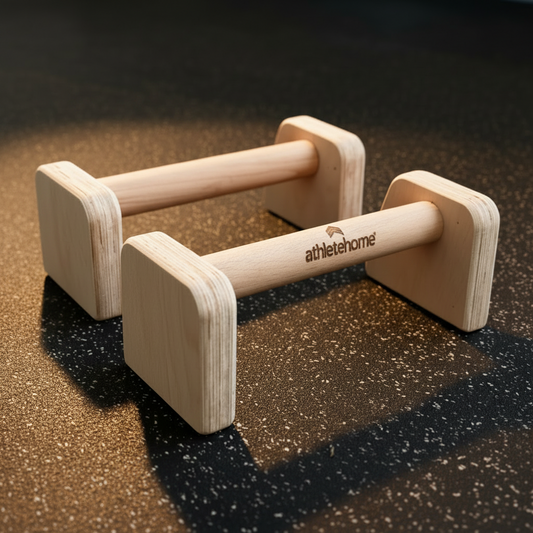 Athlete Home Pro-Grade Wooden Parallettes for Calisthenics & Handstands – Solid Wood Push-Up Bars for Gymnastics, Core Strength, and Full Body Home Workouts