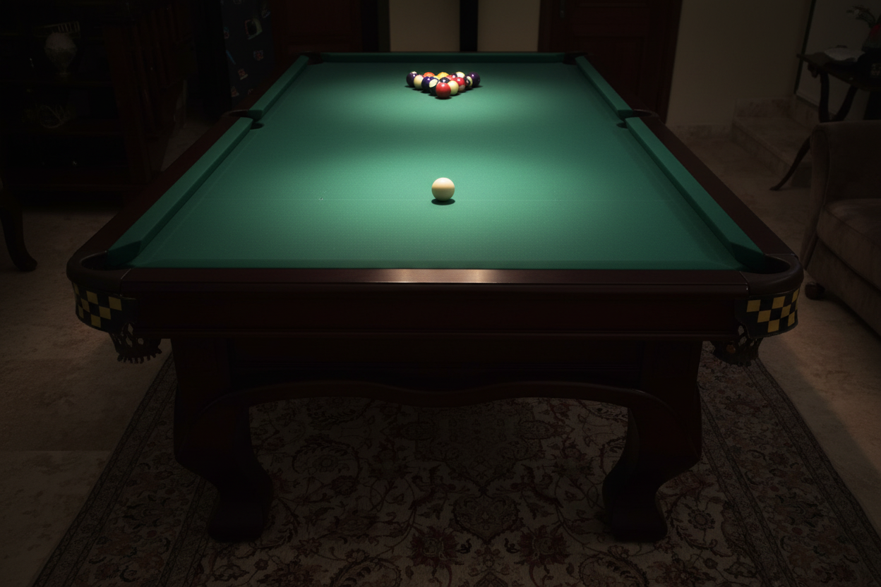 The "Monarch" Professional Slate Pool Table – Classic Solid Wood Billiards Table for Home Entertainment, Social Gatherings, and Precision Skill Training