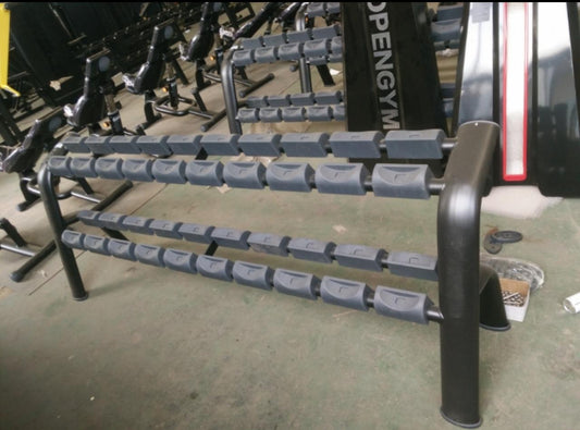 Athlete Home 'Foundry' Pro Dumbbell Rack: Heavy-Duty 3-Tier Weight Storage Stand for Home and Commercial Gyms