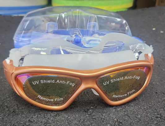 Pro Performance Swim Goggles -| Mirrored Anti-Fog UV Protection Lenses | Hydrodynamic Leak-Proof Silicone Goggles for Competition, Training, and Fitness Swimming