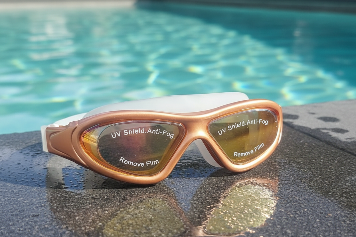Pro Performance Swim Goggles -| Mirrored Anti-Fog UV Protection Lenses | Hydrodynamic Leak-Proof Silicone Goggles for Competition, Training, and Fitness Swimming