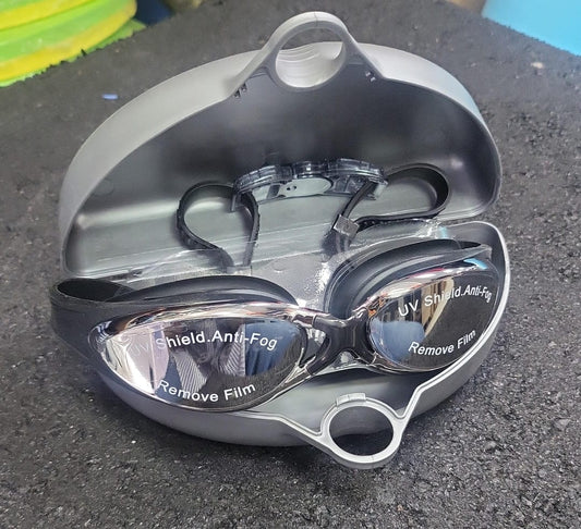 Stealth Pro Performance Swim Goggles -  | Hydrodynamic Mirrored Lenses with Anti-Fog & UV Shield | Leak-Proof Silicone Goggles with Custom Fit for Competition & Training