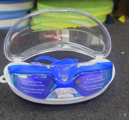 FREE SHARK Hydro Pro Swim Goggles - | Wide-View Anti-Fog & UV Lenses | Hydrodynamic Leak-Proof Silicone Goggles for Competition, Training, and Fitness Swimming