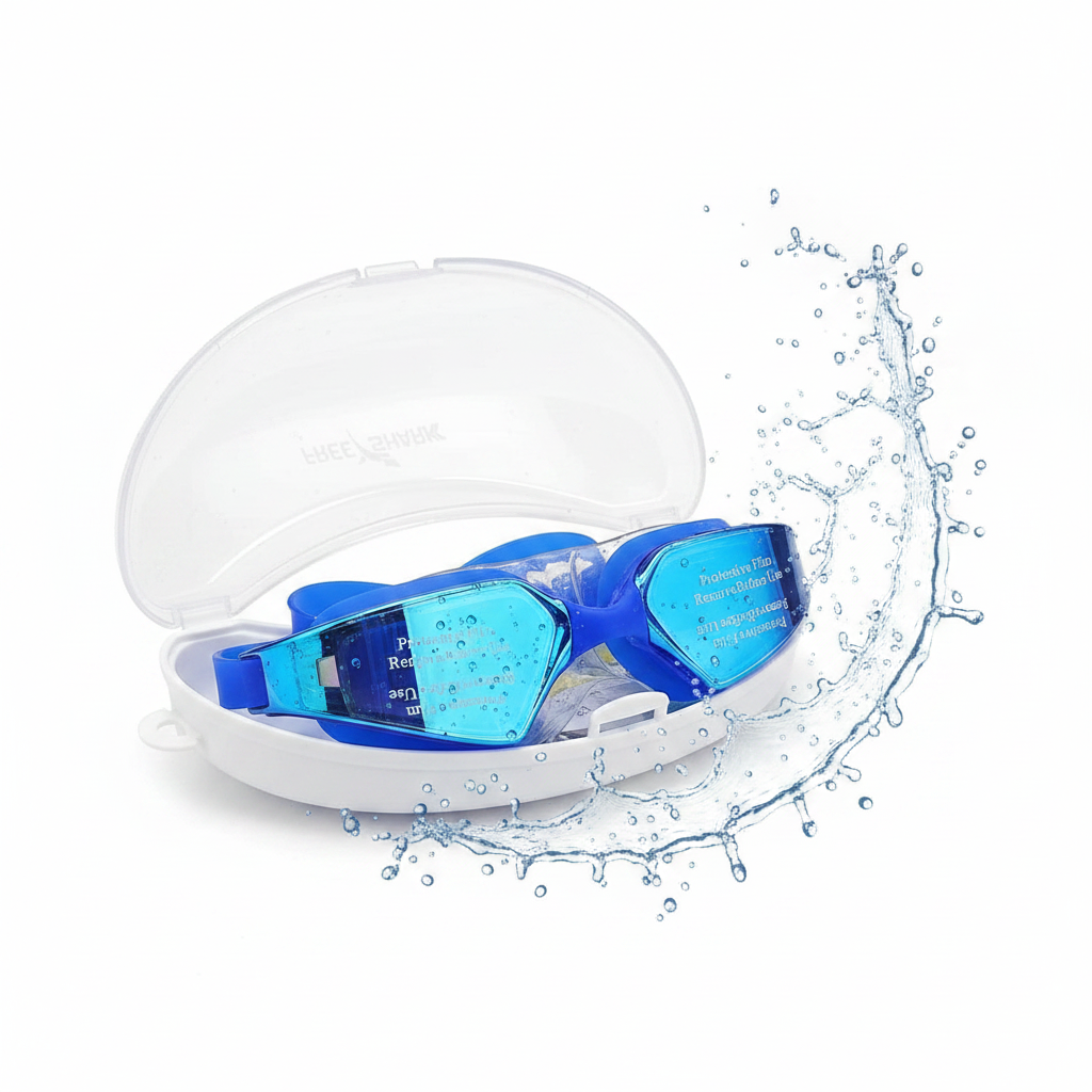 FREE SHARK Hydro Pro Swim Goggles - | Wide-View Anti-Fog & UV Lenses | Hydrodynamic Leak-Proof Silicone Goggles for Competition, Training, and Fitness Swimming