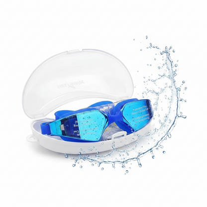 FREE SHARK Hydro Pro Swim Goggles - | Wide-View Anti-Fog & UV Lenses | Hydrodynamic Leak-Proof Silicone Goggles for Competition, Training, and Fitness Swimming
