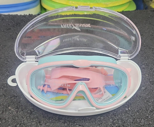 FREE SHARK Oasis Swim Mask | Ultra-Comfort Wide-View Goggles with Clear Anti-Fog & UV Lenses | Leak-Proof Silicone Skirt for Fitness and Open Water Swimming