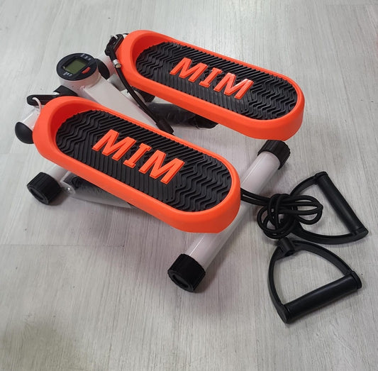 MIM Mini Stepper with Resistance Bands & LCD Monitor – Compact Home Cardio & Strength Training Machine for Full-Body Workouts