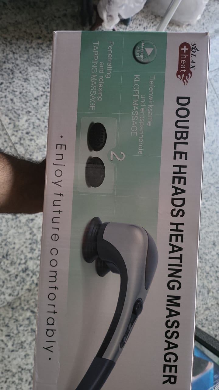جهاز مساج حراري مزدوج الرؤوس | Double Heads Heating Massager – لتخفيف آلام العضلات، الاسترخاء والتعافي بعد التمارين.