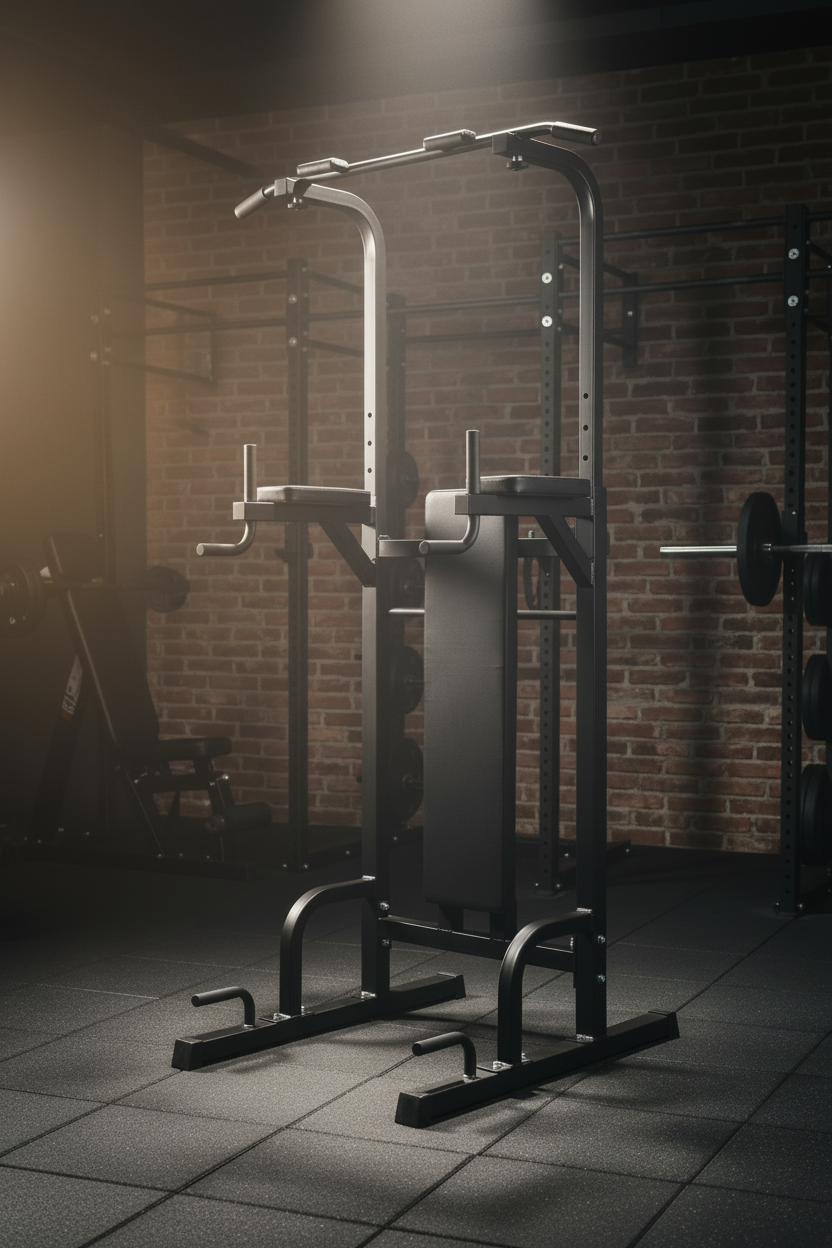 Power Tower Multi-Function Pull-Up, Dip & Abs Workout Station – Heavy Duty Steel, Adjustable Height, Home Gym Equipment for Strength Training, Core & Upper Body – Pull-Up Bar + Dip Bars + Vertical Knee Raise