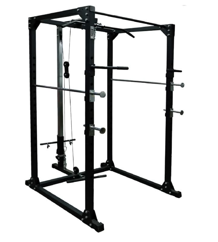 Premium Full Power Rack with Lat Pulldown & Low Row | Heavy-Duty Squat Rack for Home Gym | Multi-Functional Strength Training Cage for Squats, Bench Press & Muscle Building in Egypt